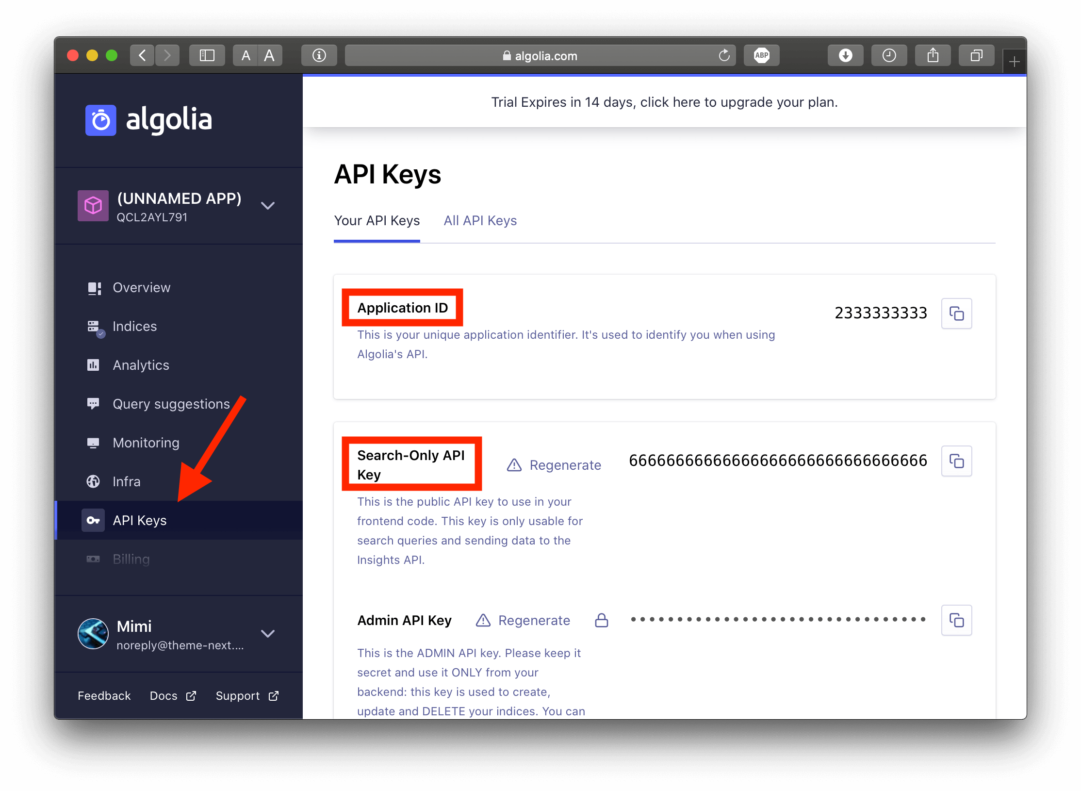 Algolia API Keys